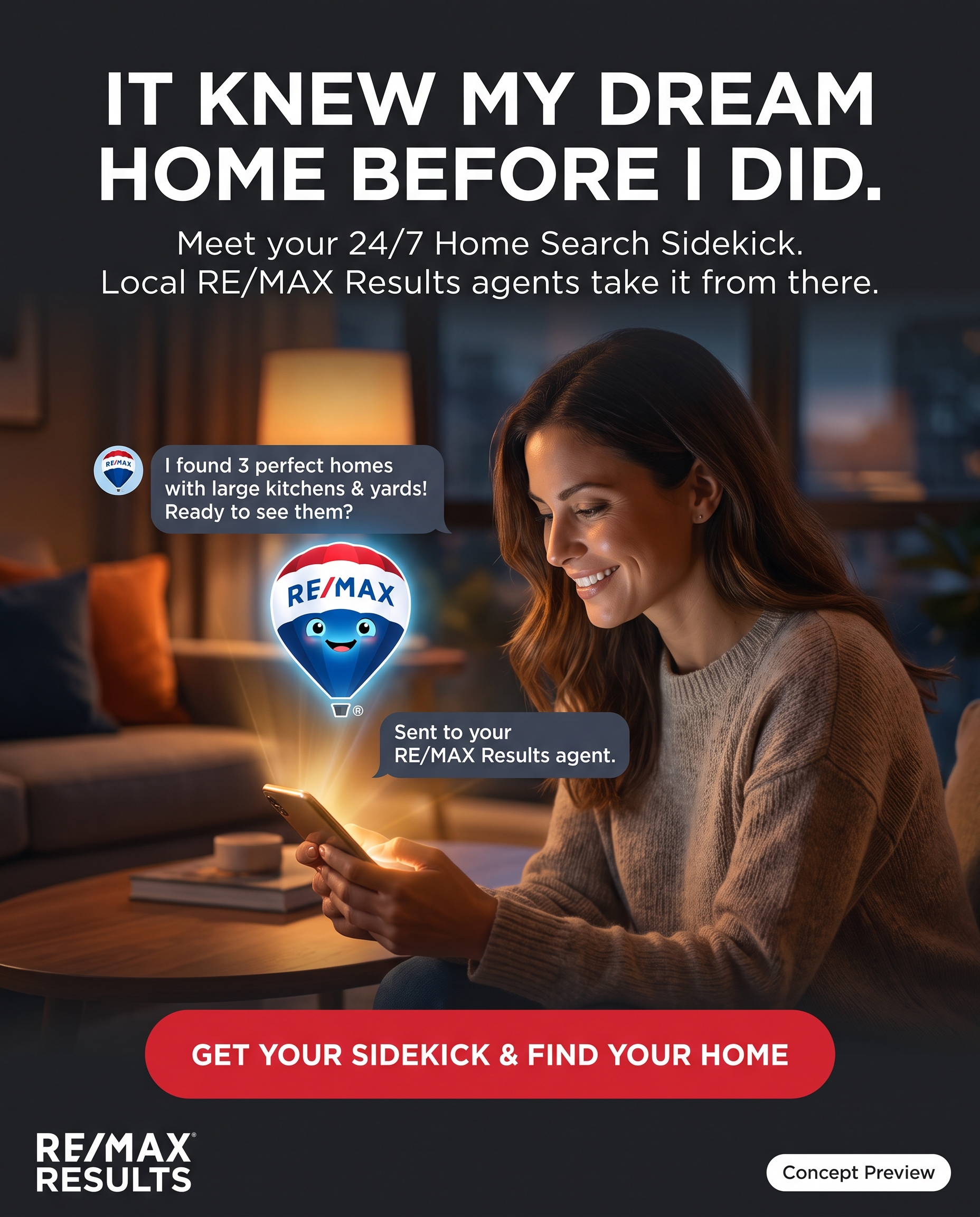 RE/MAX Results sidekick ad concept